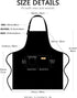 Adjustable Button Apron for Women Men Artist Painting Pottery Garden Cooking Kitchen Chef 3 Pockets Waterproof M-XXL...