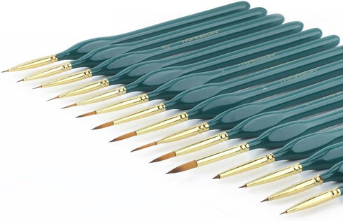 Transon 15-Piece Fine Detail Miniature Painting Brush Set for Acrylics, Watercolors, Crafts, Rocks & Face Painting...