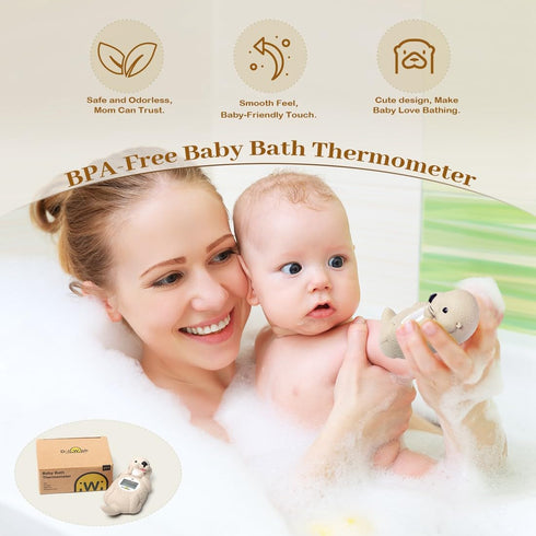 Baby Bath Thermometer for Infants Digtal Baby Water Thermometer for Bathtub Temperature Measure,Safty Kids Bath Floating Toy,Otter-OWN...