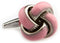Knot Pink Bands Pair Cufflinks in a Presentation Gift Box & Polishing Cloth...