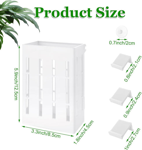 6PCS Upgraded Aquarium Plant Holder, 5.1x3.1x2.1 Inch White Hanging Aquatic Plant Pot with 36 Hooks and 12 Suction Cups, Fish Tank Plant Holder fo...