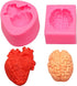 2 Pack Organ Shape Silicone Heart Brain Epoxy Resin Decoration Plaster Candle Aroma Fondant Mousse Chocolate DIY Aromatherapy Mold...