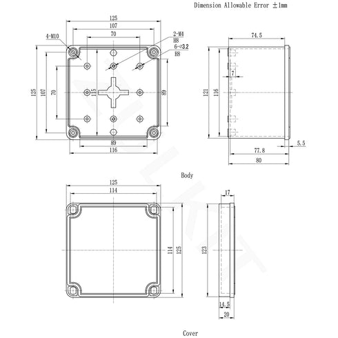Zulkit Junction Box ABS Plastic Dustproof Waterproof IP67 Junction Boxes Universal Electrical Project Enclosure DIY Electronic Project Box Grey 4....