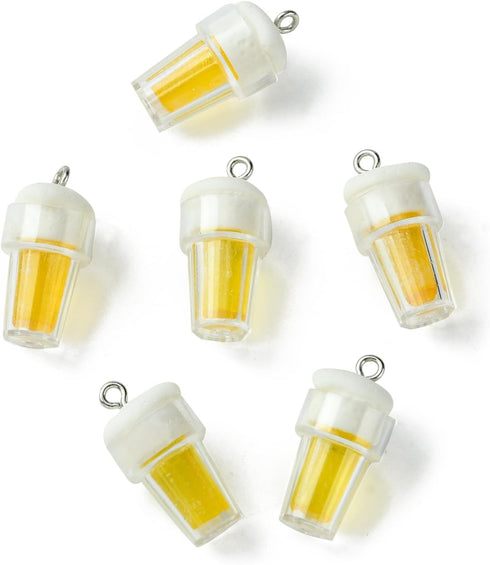 UR URLIFEHALL 20Pcs Resin Beer Drink Charms with Stainless Steel Loops Imitation Drink Cup Charms Pendants for DIY Supplies Findings...
