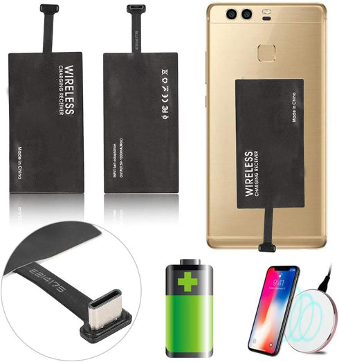 Type C Wireless Charging Receiver, 1000mA Wireless Charging Adapter Wireless Charger Receiver Chip Qi Receiver Widely Suitable for Type C Mobile P...