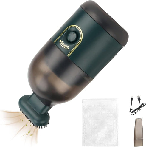 Mini Desk Handheld Vacuum Cleaner,0.26LB 2200Pa Rechargeable Hand held Vacuum Cleaner,Cleaning Dust Pet Hair Crumbs Scraps for Computer Home Kitch...