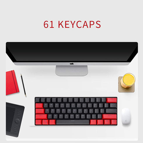 PBT Keycaps 60 Percent, 61 Keycaps OEM Profile Keycaps Custom Keycaps with Key Puller for Cherry MX Switches /GH60/RK61/ALT61/ Annie Mechanical Ke...