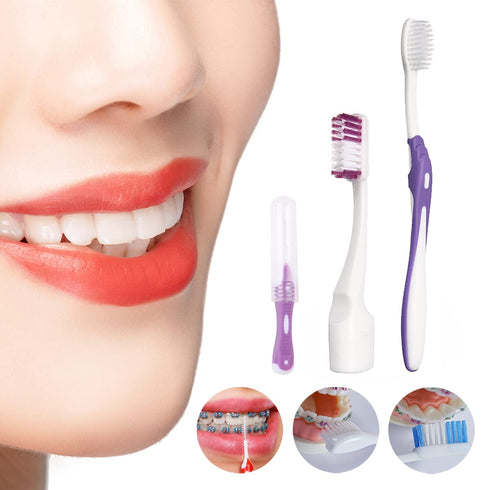 Braces Cleaning Kit for Teeth, Portable Orthodontic Toothbrush Kit Oral Care Dental Travel Kit - Interdental Brush Dental Wax Dental Floss Toothbr...