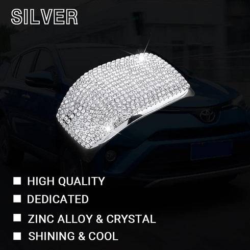 1797 for Toyota RAV4 Accessories Highlander Venza Bling Gear Shift Knob Cover Shifter Lever Cap Car Interior Trim Silver Crystals...
