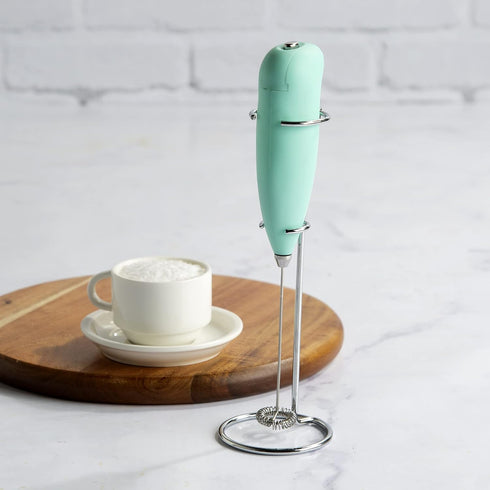 Primula Milk Frother With Stand, Handheld Whisk, Drink Foamer, Mini Blender Mixer For Coffee, Frappe, Bulletproof, Matcha, Espresso. Battery Opera...