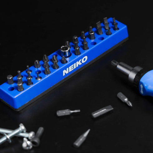 NEIKO 02401A H?? ??t Organizer, 37 Hole Drill B?t Holder Organizer, 1/4" H?x for Storage of He? ?its and Drill ??ts, Magnetic Bit Holder with Magn...