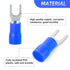 300 Pcs Blue 16-14 AWG Insulated Fork Spade U-Type Wire Connector Electrical Crimp Terminal...