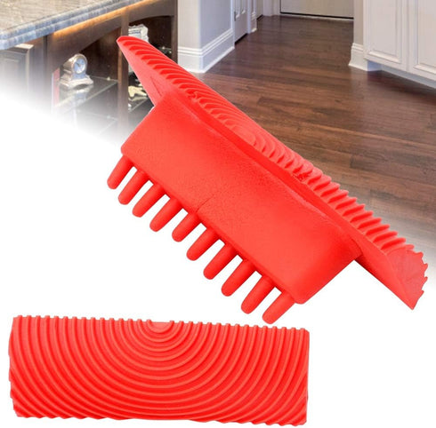 Durable Red Cylinder Practical Rubber Wood Grain Effect Painting Tool, Painting Tools, 2Pcs/Set for House Office...