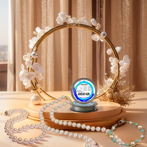 MIANDTOYA 7 Strand Stainless Steel Bead Stringing Wire, 0.40 mm Bright 100 Feet 31 M Thin for Jewelry Making Necklaces Bracelets Beading Crafts Pe...