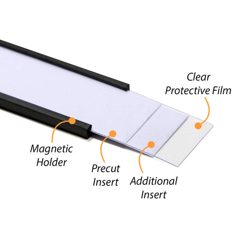 SmartSign Magnetic 'C' Channel Label Holders for Metal Racks and Shelves | 0.75" x 2" Pack of 25...
