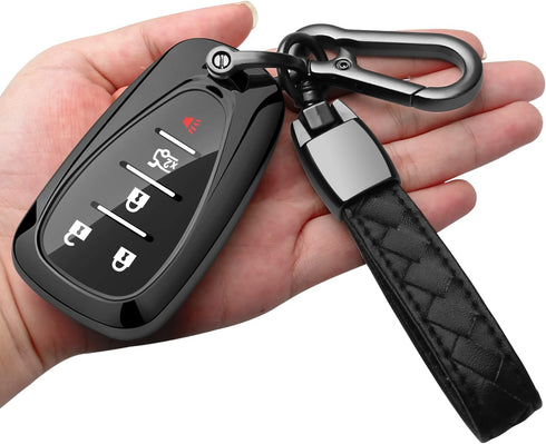 Sindeda for Chevrolet Key Fob Cover With Keychain Soft TPU Full Protection Key Shell Case Compatible with Chevrolet 2016-2024 Chevy Malibu Camaro ...