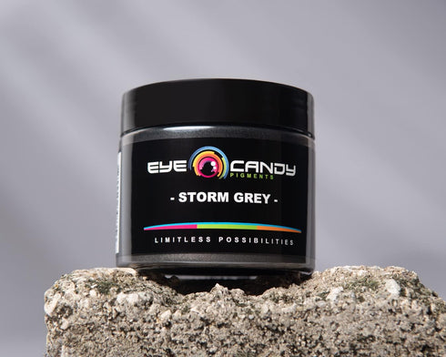 Eye Candy Pigments Premium Grey Mica Powder - Storm Grey (50gr) - for Epoxy, Resin, Soap, Paint, Woodworking, Acrylic Pouring, Bath Bombs, Fishing...