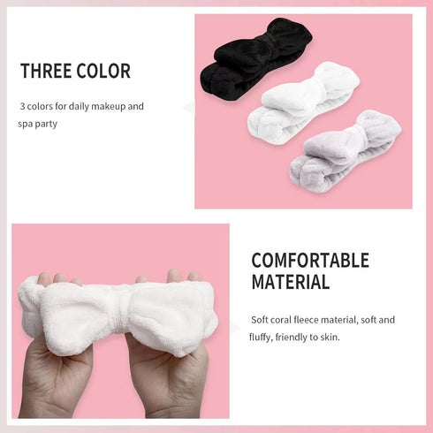 WSYUB Spa Headband, Makeup Headband, Fluffy Makeup Headbands, Slumber Party Supplies, Facial Headbands Headband for Washing Face, Bow Hair Band...