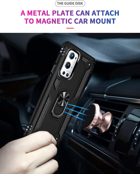 Military Grade Drop Impact for Oneplus 9 Pro Case Oneplus 9 Pro 5G Case 360 Metal Rotating Ring Kickstand Holder Armor Heavy Duty Shockproof for O...