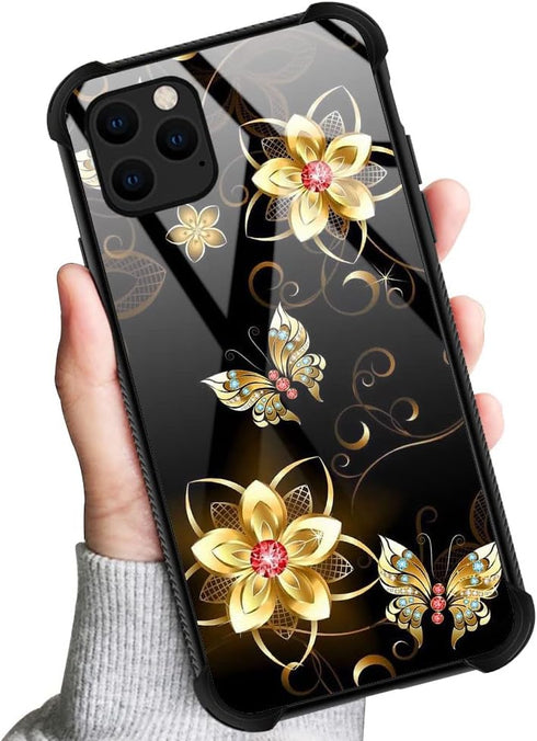 DJSOK Compatible with iPhone 12 Pro Max Case?Design Pattern Back Bumper Anti Scratch Reinforced Corners Soft TPU Caver,Cases for Men Women-Golden ...