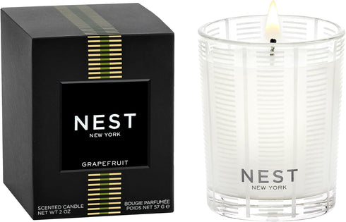 NEST New York Scented Votive Candle, Grapefruit - 2 oz - Up to 28-Hour Burn Time - Reusable Glass Vessel...