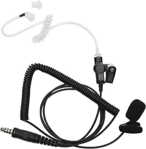 Acoustic Tube Earpiece with Boom Mic Walkie Talkie Headset for U94 Tactical PTT Adapter...