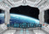 Leyiyi 5x3ft Spaceship Interior Backdrop 3D Universe Workshop Outer Space Travel Science Explore Station Earth Vista Photo Background Cowboy Kids ...