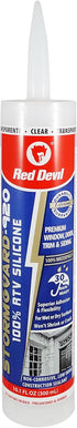 Red Devil 0787 StormGuard 920 100% RTV Silicone Window and Door Sealant, A Water-Resistant Adhesive for Interior and Exterior Use, 10.1 oz. Tube, ...