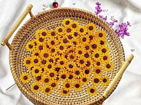 Sunflowers Heads Mulberry Paper Flower Yellow Sunflower with Brown Centre Miniature Flowers DIY Crafts Projects Scrapbooking Embellishments Weddin...