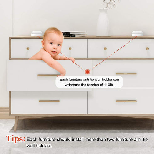 EUDEMON Baby Safety Anti-Tip Furniture Anchor Straps, Furniture Anti-Tip Wall Holder for Children&Pets, Childproof Anti-tip Furniture Wall Anchors...