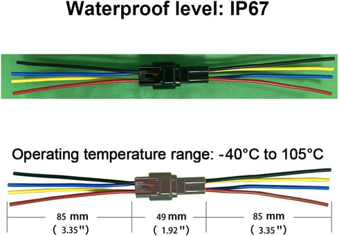 4 Pin Waterproof Connector,Waterproof Electrical Car Auto Wire Connector,16AWG Male Female Quick Disconnect Wire Connectors for Car Truck Motorcyc...