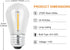 S14 LED String Light Bulbs Replacement, Edison Vintage Plastic 1W Warm White Bulb Equivalent to 11w, E26 Screw Base Shatterproof Waterproof Filame...