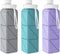 3pcs Collapsible Water Bottles,BPA-Free Leak-Proof Silicone Foldable Water Bottle Cup 20.6oz,Durable Lightweight Bottle for Gym Travel Camping Hik...