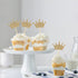 Crown Cupcake Toppers 48 Pcs Light Gold Glittery Princess Cake Picks for Baby Shower Birthday Party Decorations Supplies...