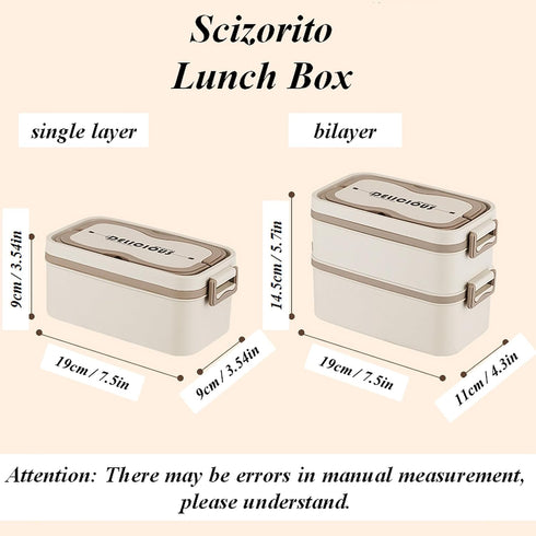 Adult Bento Box, Stackable Lunch Box Container with Snap, 304 Stainless Steel Utensils, and Nylon Sealing Strap, BPA Free Food Container (White01)...