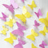 3D Pink Butterfly Wall Stickers 24 pcs Removable Mural Stickers Wall Stickers Decal for Home and Room Decoration Kids Room Bedroom Decor Living Ro...