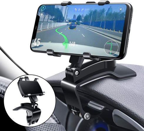 FONKEN Car Phone Mount, 360 Degree Rotation Dashboard Clip Mount, Compatible with iPhone 11/12 Pro Max XS Max XR 8 8Plus 7 Samsung Galaxy S10 S9 S...