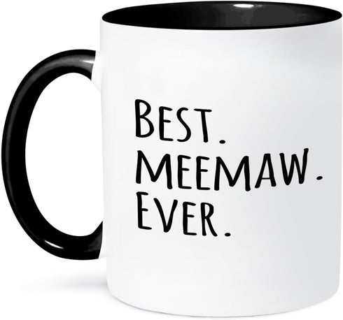 3dRose Best Meemaw Ever Mug, 1 Count (Pack of 1), Black...