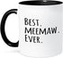 3dRose Best Meemaw Ever Mug, 1 Count (Pack of 1), Black...