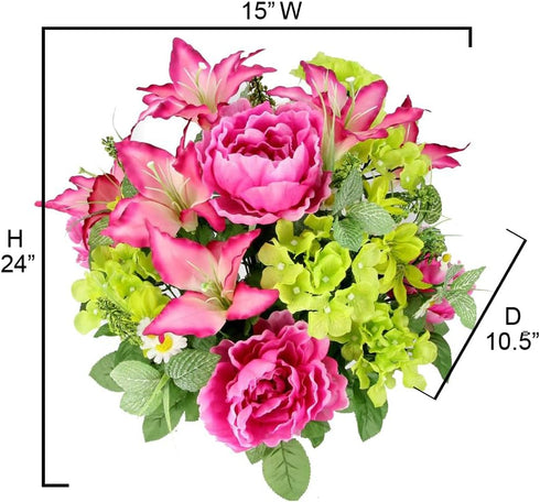 Admired By Nature Spring Bush Artificial Hydrangea Flowers, Orchid...