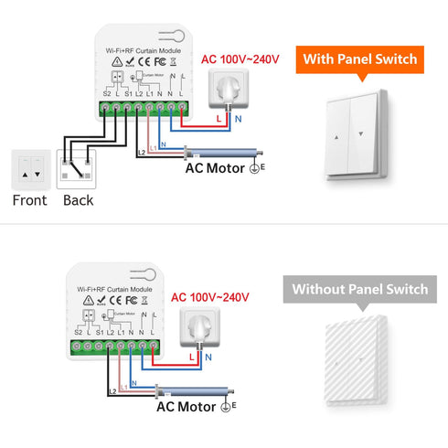 DieseRC WiFi Smart Roller Shutter Controller Module, Tuya APP WiFi Control Compatible with Alexa/Google Home APP Control and Manual Switch, Electr...