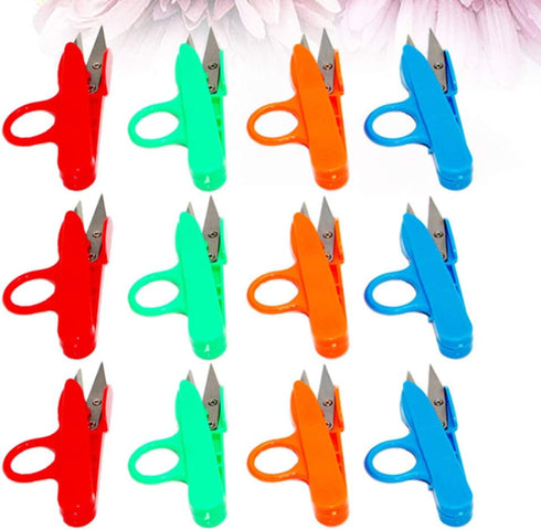 Yarn Thread Snips 12 PCS Professional Point Quick-Clip Heavy Duty Sewing with Stainless Steel Blade and Soft Handles Mini...