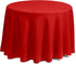 Gee Di Moda Round Tablecloth - 132 Inch Red Round Table Cloth for 72 to 96 Inch Round Tables - Heavy Duty Washable Fabric - for Buffet Table, Holi...