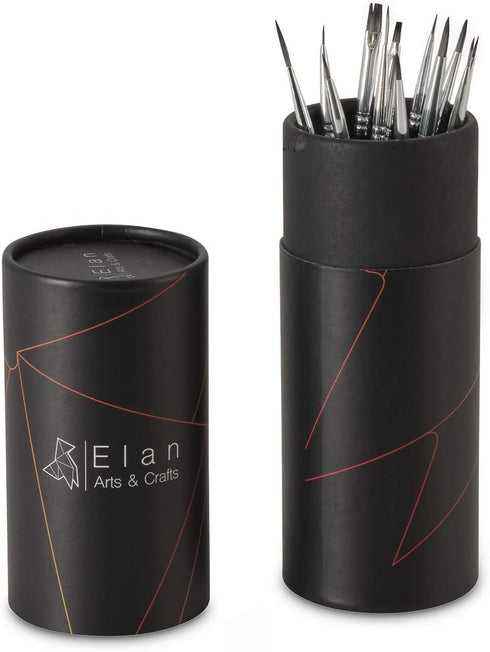 Elan Detail Paint Brush Set, 12 Oil Paint Brushes for Acrylic Painting, Small Paint Brush Fine Detail Set, Watercolor Brushes Set, Artist Brushes,...