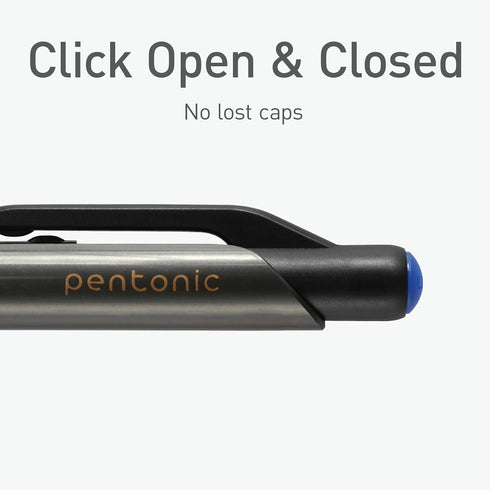 Pentonic GR-T Retractable Gel Pens, 10 Count, Blue Ink, 0.7 mm Fine Point, Smooth Writing For Journaling, Note Taking, Office & School (1002361)...