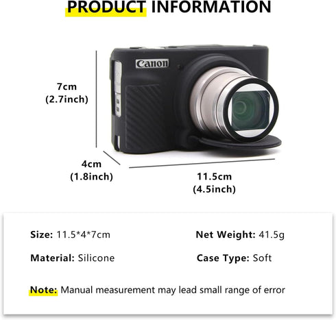 SX730 SX740 Camera Case,Canon powershot sx740 hs case,Anti-Scratch Slim Fit Lightweight Protective Case,Soft Silicone Case for Canon PowerShot SX7...