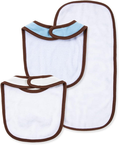 Little Me baby boys and bib burp cloth sets, Cute Puppies, One Size US...