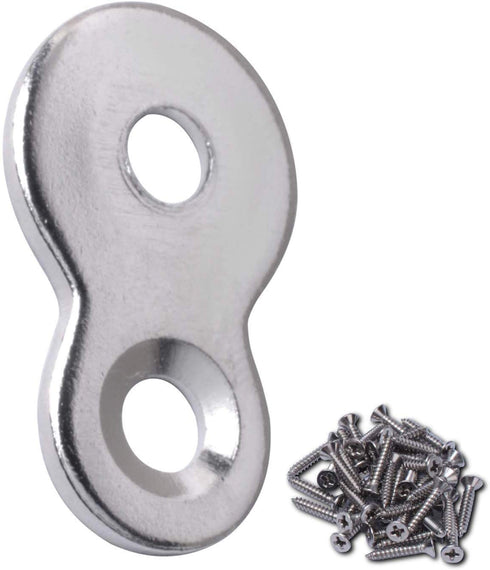 Desktop Fasteners Figure 8 with Screws, Heavy Duty 12 Gauge Steel, Table Top Connector, Desk Top Fasteners Clip (Pack of 20)...