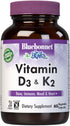 Bluebonnet Nutrition Vitamin D3 & K2, Soy-Free, for Strong-Healthy Bones*, Gluten-Free, Non-GMO, Dairy-Free, Kosher Certified, Vegetarian, 60 Vege...