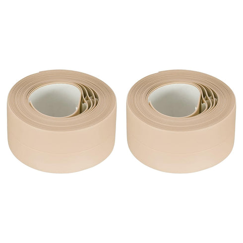 uxcell Waterproof Seal Caulk Strip Tape Self Adhesive 1.5"W x 10.5'L PVC Sealing Tape for Kitchen Bathroom Beige 2Pcs...